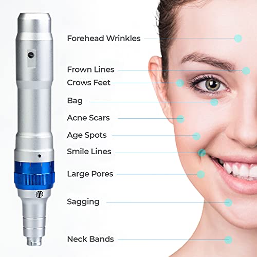 Dr. Pen Ultima A6 Professional Kit - Authentic Multi-function Wireless Electric Beauty Pen - Skin Care Kit for Face and Body - 12pins x2 (0.25mm) + 36pins x3 (0.25mm) Cartridges