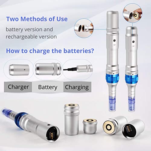 Dr. Pen Ultima A6 Professional Kit - Authentic Multi-function Wireless Electric Beauty Pen - Skin Care Kit for Face and Body - 12pins x2 (0.25mm) + 36pins x3 (0.25mm) Cartridges